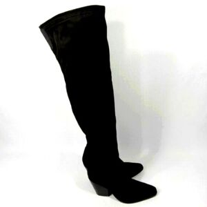 MARC FISHER Ltd Black Faux Suede Leather Over the Knee Boot Womens Size 9